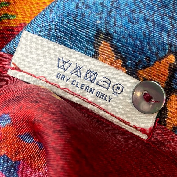 PIERRE-LOUIS MASCIA • Blue/Multi Ethnic 100% Silk Mini Dress - Picture 15 of 16